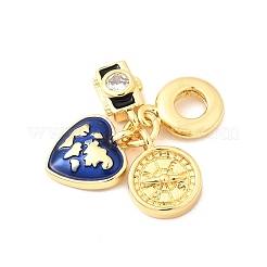 Europäische Anhänger mit klarem Zirkonia in Pavé-Fassung aus Messing&nbsp;KK-F904-01D-G