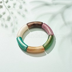 Stämmiges Stretch-Armband aus gebogenem Acrylrohr für Frauen&nbsp;BJEW-JB08285