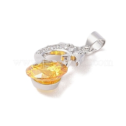 Porte micro ouvrent pendentifs zircone cubique en laiton de placage&nbsp;ZIRC-I066-01P-01