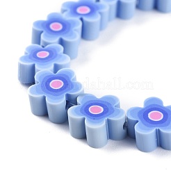 Brins de perles en argile polymère faites à la main avec des fleurs&nbsp;CLAY-M003-07