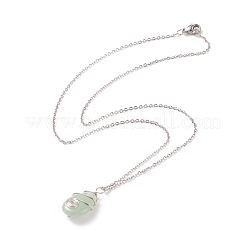 Collana di ciondoli di pietre preziose naturali avvolte in filo di rame a goccia&nbsp;NJEW-JN03927