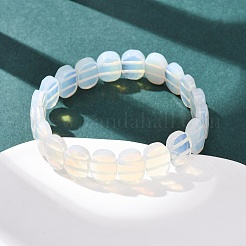 Braccialetti elastici con perline sfaccettate in opalite per donna&nbsp;BJEW-K251-07Q