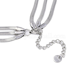 Anlaufgeschützte flache Schlangenkette aus 304 Edelstahl&nbsp;NJEW-H038-02P