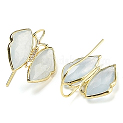 Natürliche Jade Ohrringe&nbsp;EJEW-M246-01G