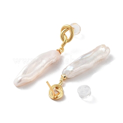 Ohrstecker aus Naturperlen in Streifenform für Damen&nbsp;EJEW-E303-37G