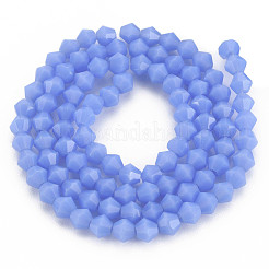 Chapelets de perles en verre opaque de couleur unie&nbsp;GLAA-Q080-4mm-B12