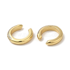 Boucles d'oreilles manchette en laiton plaqué crémaillère avec zircone cubique&nbsp;EJEW-D061-57G