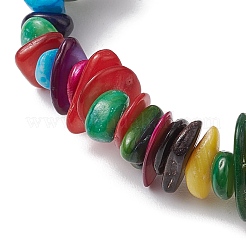 2 pz braccialetti elastici con perline di conchiglie naturali&nbsp;BJEW-JB11244