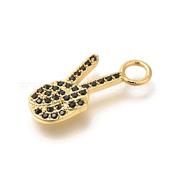 Pendentifs avec zircon cubiques à micro-pavés en laiton&nbsp;KK-M295-05G