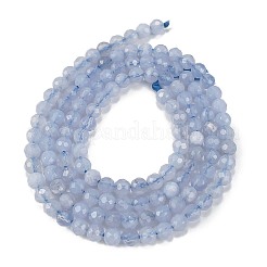 Chapelets de perles en agate avec dentelle bleue naturelle&nbsp;G-E411-12-3mm-01