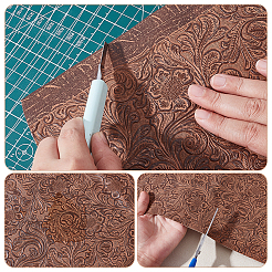 Tessuto in pelle PVC con motivo fenice da 1 iarda&nbsp;DIY-HY0003-38C