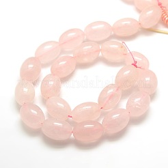 Perle di quarzo rosa naturale ovale fili&nbsp;G-P063-09