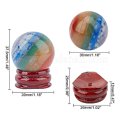 Sieben-Chakra-Kristallkugel&nbsp;DJEW-WH0050-01
