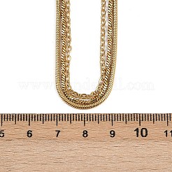 304 Edelstahl Schlangenkette 3-lagige Halsketten für Damen&nbsp;NJEW-A057-02D-G