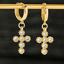 Orecchini a cerchio con croce in ottone&nbsp;FE5671
