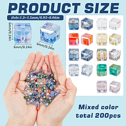 200 Stück facettierte transparente Glasperlen&nbsp;GLAA-SC0001-94