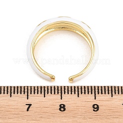 Offene Manschettenringe aus Messing und Emaille&nbsp;RJEW-P190-01G-01