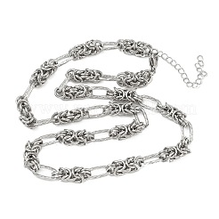 Colliers à maillons byzantins texturés en acier inoxydable 304 de 6 mm pour femmes&nbsp;NJEW-G201-06P