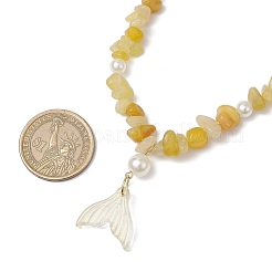 Collares ajustables con cuentas de topacio natural&nbsp;NJEW-JN05227-02