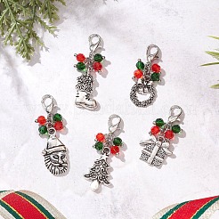 5 x Weihnachtsanhänger aus Legierung im tibetischen Stil.&nbsp;HJEW-JM04474