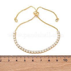 Ajustable de latón micro pavimentar pulseras de circonio cúbico&nbsp;LS-BJEW-G588-01G