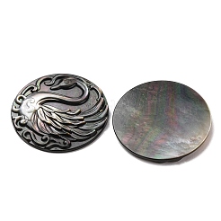 Cabochons sculptés en coquille de lèvre noire naturelle&nbsp;SHEL-G024-03A