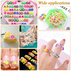 600 Stück 12 Farben handgemachte Polymer Clay Cabochons Blume&nbsp;CLAY-PH0001-46