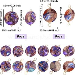 12 Stück 2 Stil natürliche Imperial Jaspis Verbinder Charms&nbsp;FIND-FG0001-54