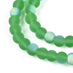 Fili di perline di vetro trasparente smerigliato&nbsp;GLAA-T032-T4mm-MBB07