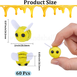 60 Stück Bienen-Pomponball aus Polyesterwolle&nbsp;DIY-CY0003-29