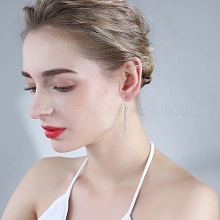 Orecchini pendenti a forma di goccia con nappa a catena in argento sterling placcato rodio anti-ossidazione 925&nbsp;JE1044A