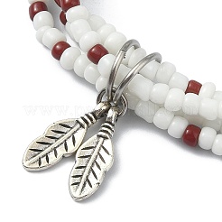 Braccialetti di ordito multi-anello con perline di semi di vetro&nbsp;BJEW-TA00339-01