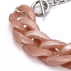 Bracciali a catena in acrilico e acciaio inossidabile 304&nbsp;BJEW-JB06180