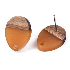 Accessoires de boucles d'oreilles en résine et bois de noyer&nbsp;MAK-N032-006A-A03