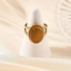 Set offener Armreifen aus Natursteinmischung und Edelstahl 304 für Damen&nbsp;RJEW-JR01115