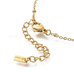 Colliers à chaîne satellite avec pendentif double cœur en acier inoxydable 304 plaqué ionique (IP) pour femmes&nbsp;NJEW-F328-18G