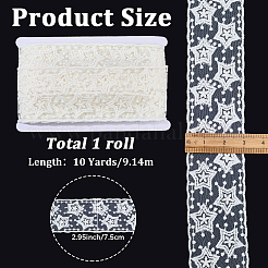 Ruban de dentelle à fleurs en maille de polyester brodé de 10 mètre&nbsp;OCOR-GF0005-41D
