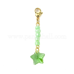 Decorazione pendente con stella in vetro e perline&nbsp;HJEW-JM02111