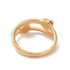 Anillo de dedo de corazón de rhinestone de cristal&nbsp;RJEW-D120-03G