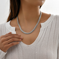 Colliers élégants en chaîne de blé en acier inoxydable 201 pour une superposition quotidienne et un style de vacances&nbsp;NT2171-2