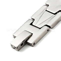 Bracelet de montre rectangulaire en acier inoxydable 201 anti-ternissement&nbsp;BJEW-H550-01P