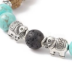 Bracelet extensible en bois de rudraksha naturel&nbsp;BJEW-TA00152