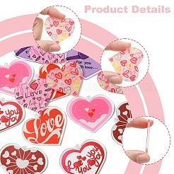 14 stücke 7 stile valentinstag transparent acryl anhänger&nbsp;OACR-FS0001-98