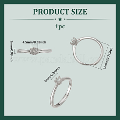 1 Stück verstellbare Sterlingsilber-Fingerringkomponenten&nbsp;FIND-PH0023-44