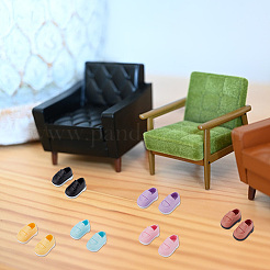6 Paar Puppenschuhe aus Plastik in zwei Farben&nbsp;AJEW-OC0004-40