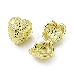 Orecchini a cerchio in ottone placcato a cremagliera con cuore testurizzato&nbsp;EJEW-Z035-03G
