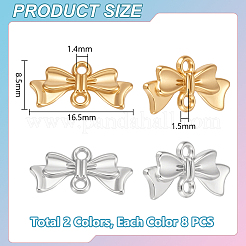 16 Stück 2 Farben 304 Edelstahl Bowknot Verbinder Verbinder Charms&nbsp;STAS-UN0063-35