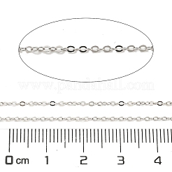 Catene a cavo piatto in argento sterling placcato rodio anti-ossidazione 925&nbsp;LS-STER-F052-04P-04