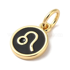 Véritables breloques en émail en laiton plaqué 18k or véritable&nbsp;KK-L216-001G-H01