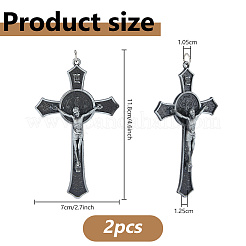 Tibétain en alliage de zinc de style gros pendentifs&nbsp;FIND-WH0367-706AS